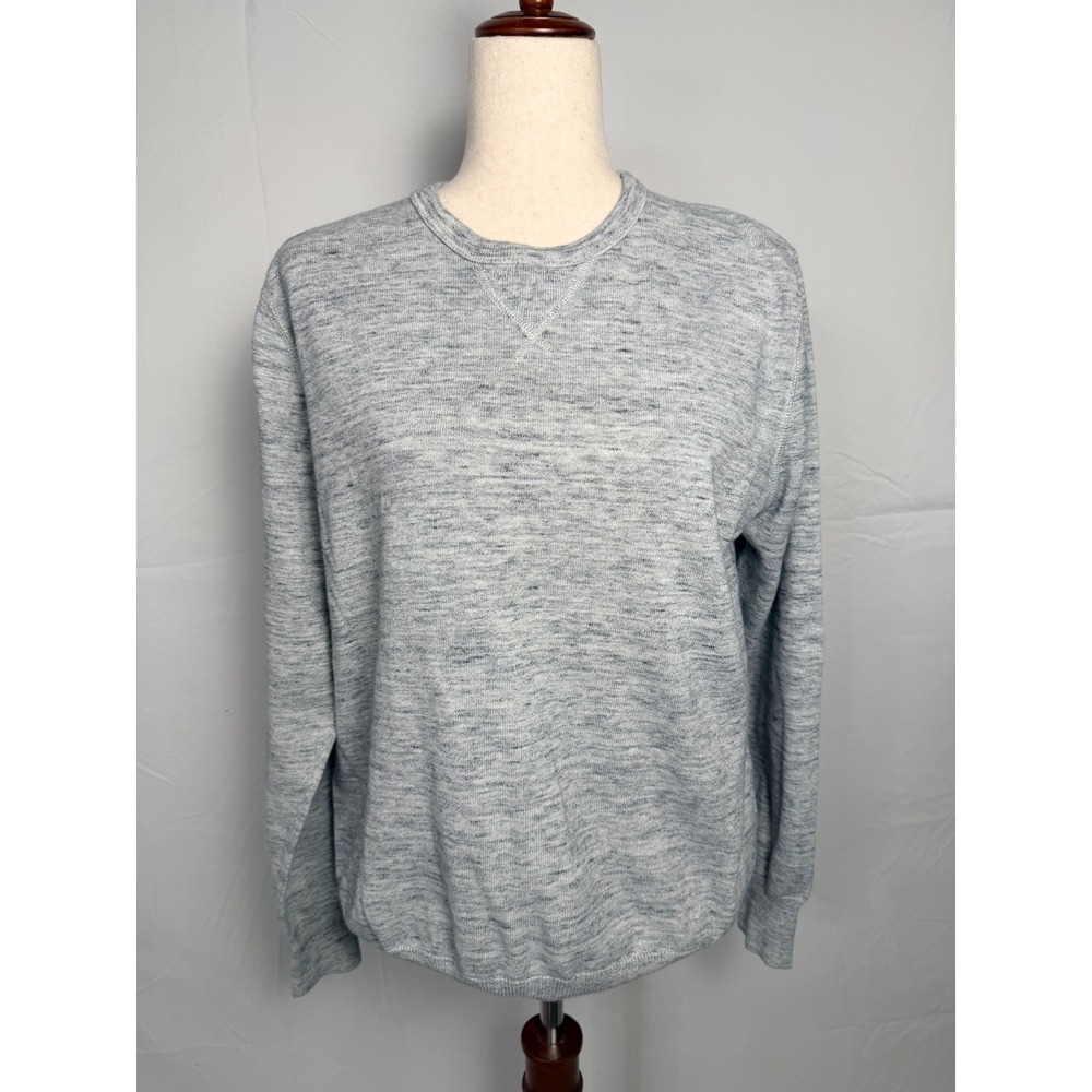 J.Crew Mens Gray Marl 100% Cotton Crewneck Sweater Size Large Classic V-Stitch